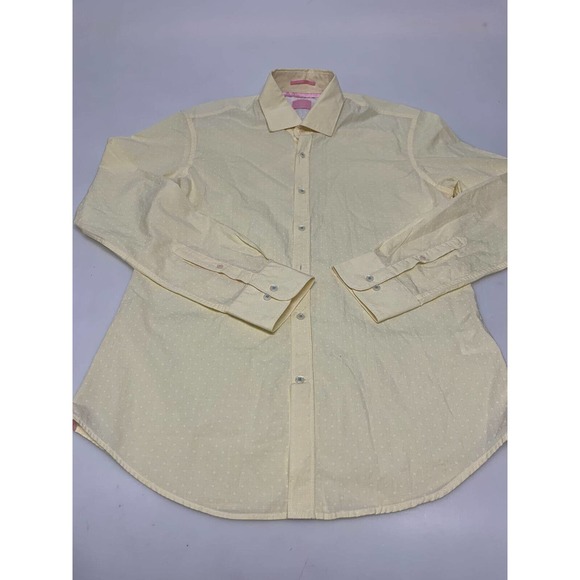 Rare Rabbit Button Down Shirt Long Sleeve Yellow S Men's A49 - Picture 1 of 8